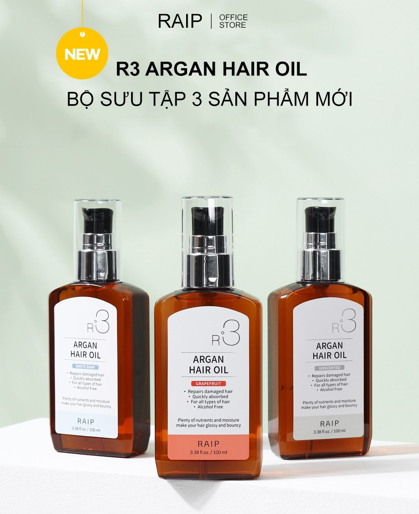Tinh dầu dưỡng tóc Argan Raip R3 thay ‘áo mới’