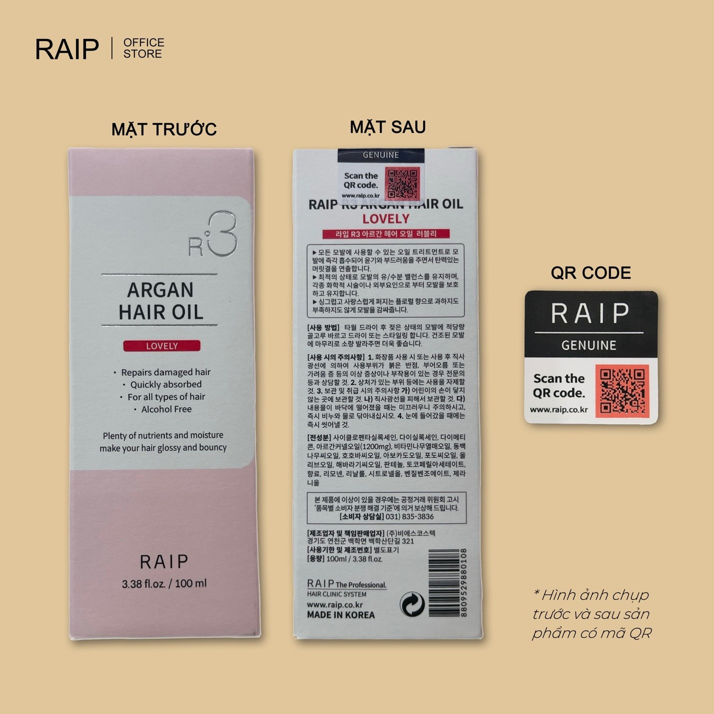 Tinh dầu dưỡng tóc Argan Raip R3 thay ‘áo mới’